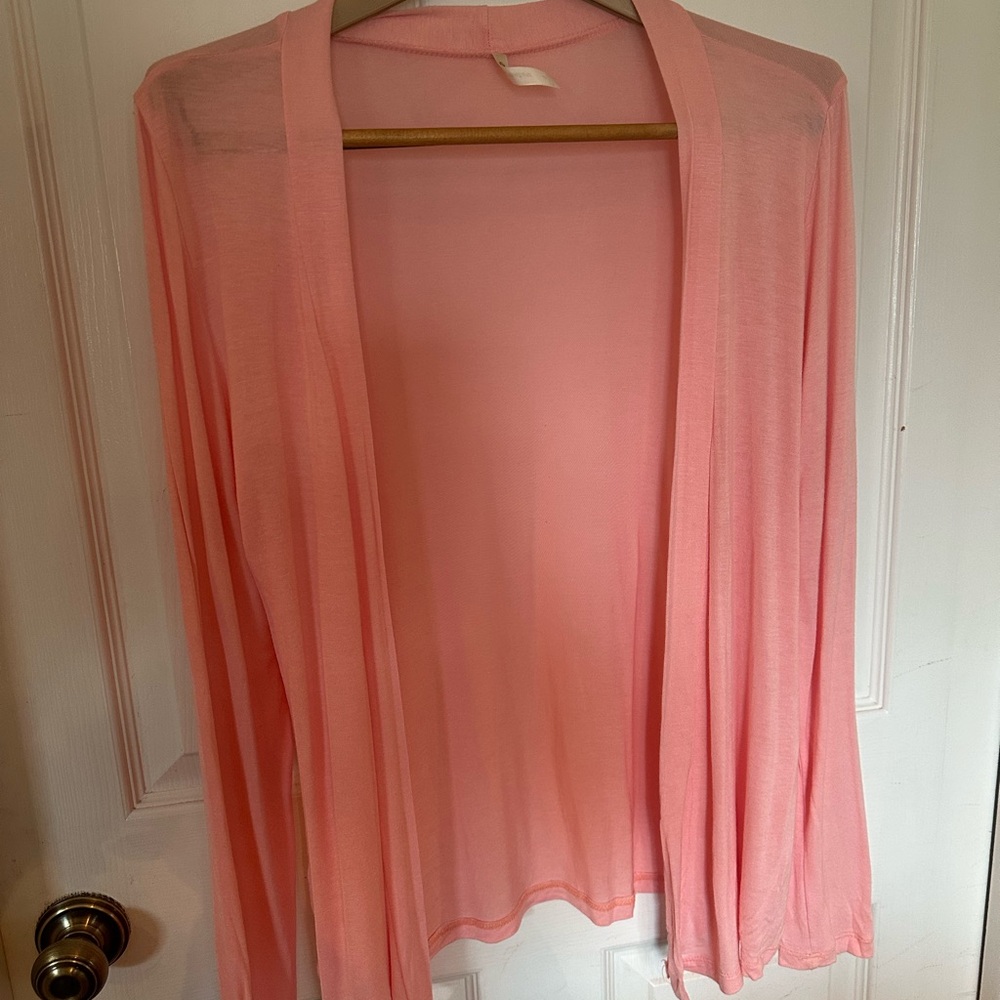 Light Pink Open Front Cardigan